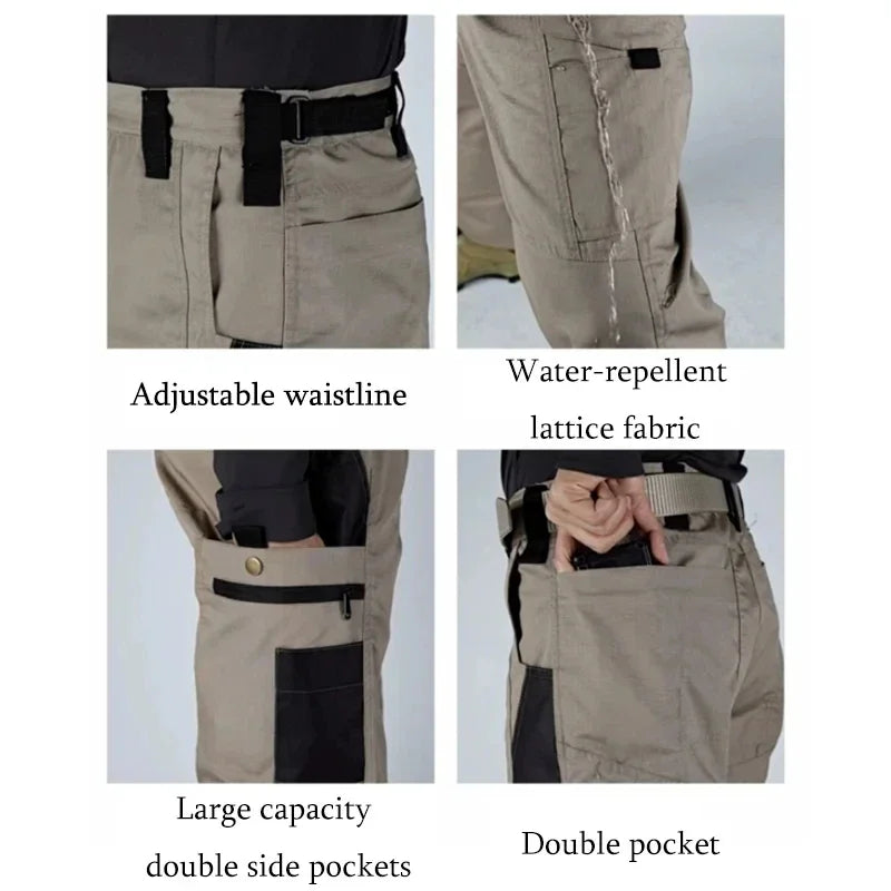 Pantaloni tattici cargo da esterno uomo multitasche impermeabili Abbigliamento lavoro - immagine 4