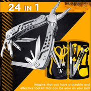 Pinza diagonale universale multifunzionale 24 in 1 Tagliafili hardware Elettricista professionale Antiscivolo Strumenti di riparazione durevoli - Campeda