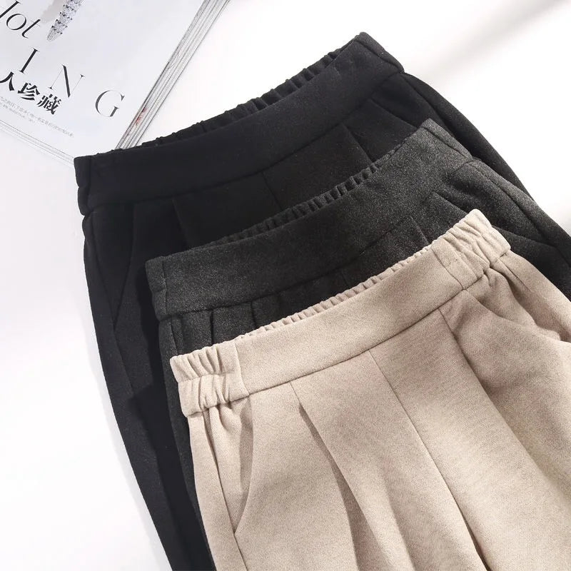 Pantaloni di lana a 3 colori matita Harem da donna Autunno Inverno vita - immagine 6