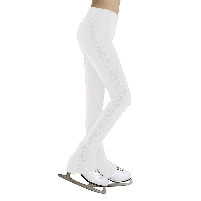 Pantaloni da pattinaggio di figura per ragazze adolescenti Strass laterali Leggings - White 6 - immagine 13