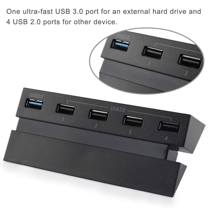 Hub USB a 5 porte per PS4, connettore Hub di espansione adattatore USB 3.0 ad alta velocità adatto per Console di gioco PS4 (non per PS4 Slim/Pro)