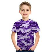 Abbigliamento per bambini Camouflage Colore Stampa 3D T-shirt Ragazzi Ragazze 2-10 - immagine 5