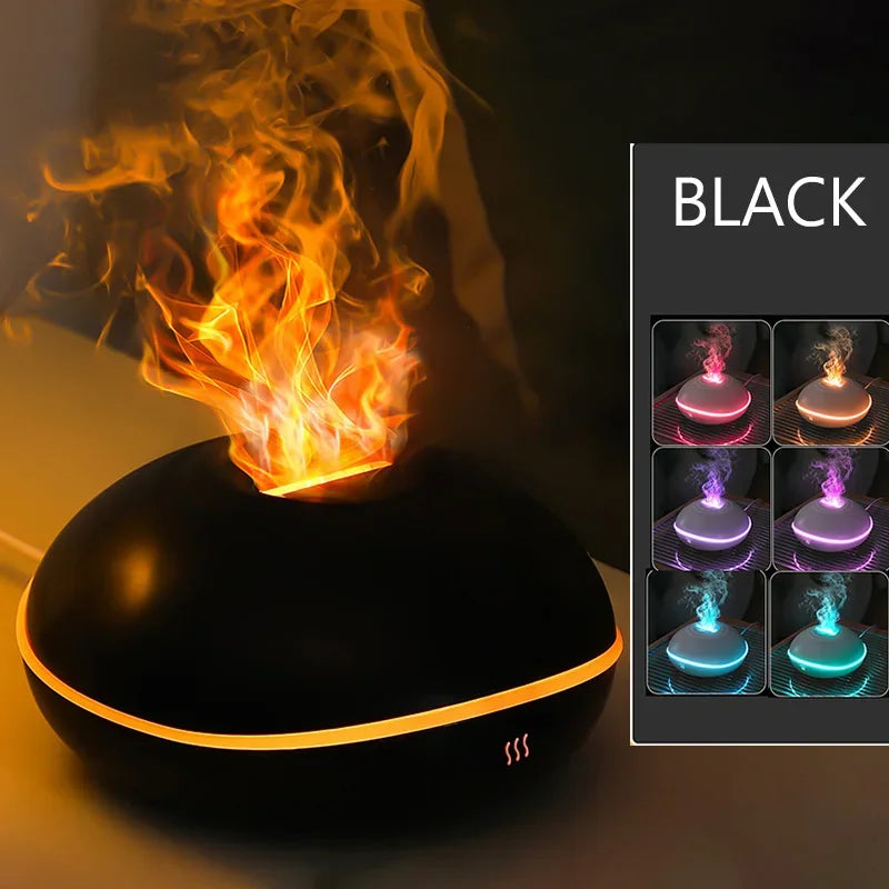 7 colori Fuoco Fiamma Grano di legno macchina per aromaterapia umidificatore Diffusore di aromi Aria Ad ultrasuoni Mist Maker Fogger Aroma
