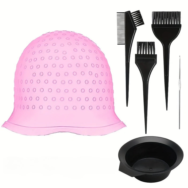 WANMEI 6PCS Salone Tappo per colorare i capelli in silicone Evidenziare ago - immagine 9