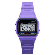 Orologio da polso per bambini impermeabile a LED sportivo analogico digitale militare - Purple