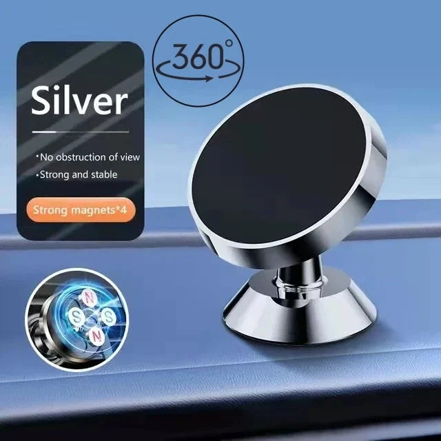 Supporto magnetico per telefono auto universale iPhone Xiaomi Huawei Samsung Adesivo - Silver-Rotate - immagine 14