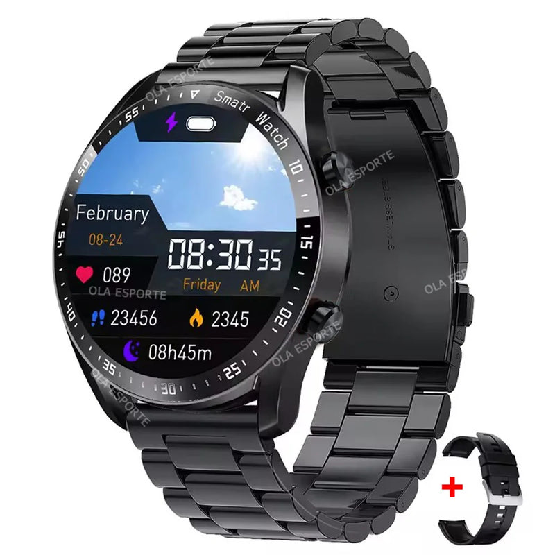 2025 NUOVO Astuto Della Vigilanza Delle Donne Degli Uomini AMOLED Schermo Bluetooth Chiamata Full Touch Screen Meteo Chiamata Sport Braccialetto Intelligente 5ATM Impermeabile