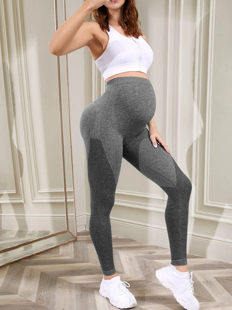 Leggings premaman da donna sopra la pancia Pantaloni yoga per allenamento sportivo - immagine 6