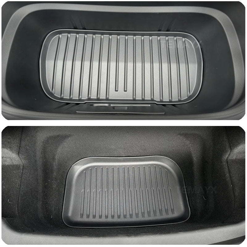 Tappetini Tesla Model Y Juniper 2025-2026 – Set Completo Bagagliaio + Schienale + Cargo Liner Impermeabili Antigraffio Accessori Interni - Campeda