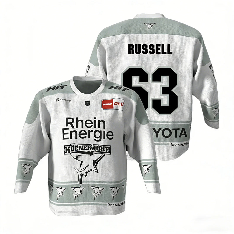 Köln Haier MacLeod Maglia da Hockey su Ghiaccio Tedesca 89 Russell DEL Genitore-Figlio - immagine 12