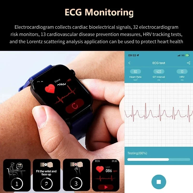 AI Diagnosi Lipidi nel sangue Acido urico Test di composizione corporea Smart Watch - immagine 7