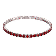 Braccialetti in cristallo di zirconi cubici di lusso Hiphop ghiacciati da 4 mm per donna uomo gioielli a catena con bracciale color argento color oro - Campeda