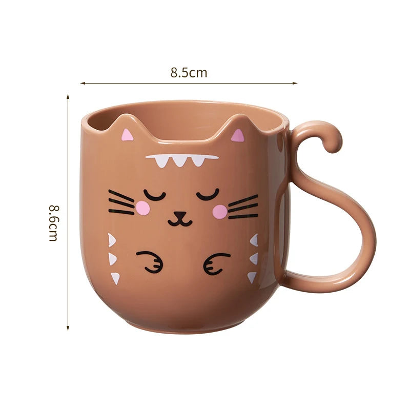 Cute Cat collutorio mug tazza per spazzolino da denti Home Travel Cartoon addensato Wash Cup tazze di plastica