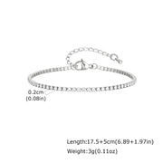 Bracciale a catena da donna color argento bracciali impilabili in acciaio inossidabile - BR-1241S-175-2 - immagine 12