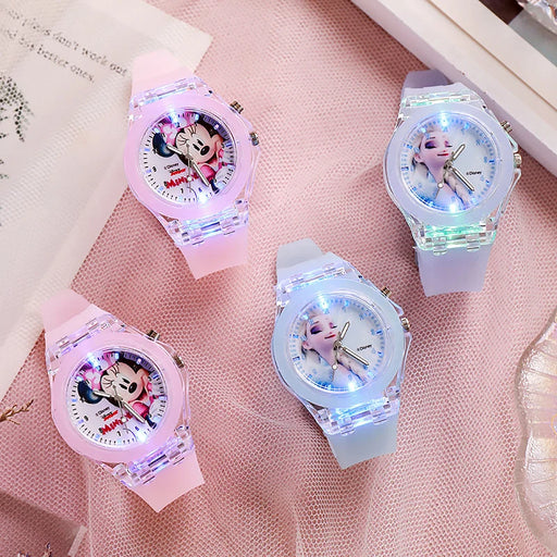 Simpatici orologi per bambini di Topolino Minnie con cinturino in silicone luce flash - immagine 2