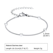 Bracciale a catena da donna color argento bracciali impilabili in acciaio inossidabile - immagine 7