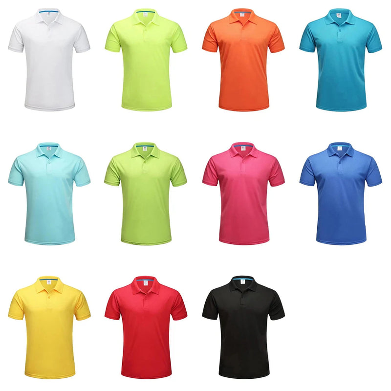Polo da Golf traspirante ad asciugatura rapida T-Shirt uomo estiva a maniche corte - immagine 2