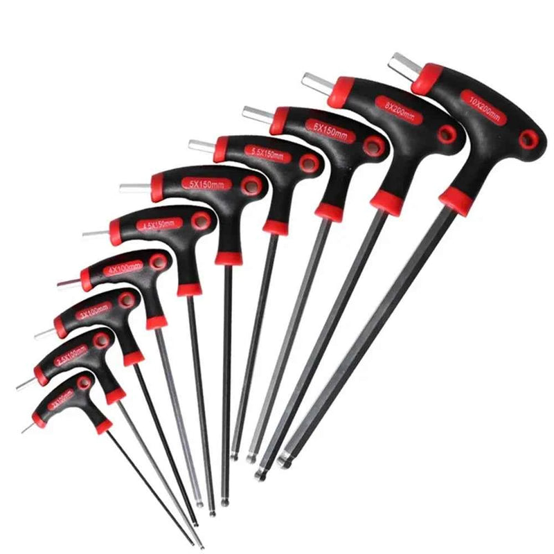 Set di strumenti per chiavi a brugola con chiave esagonale con impugnatura a T da 10 pezzi Set di chiavi torx con impugnatura a T a stella con comodo