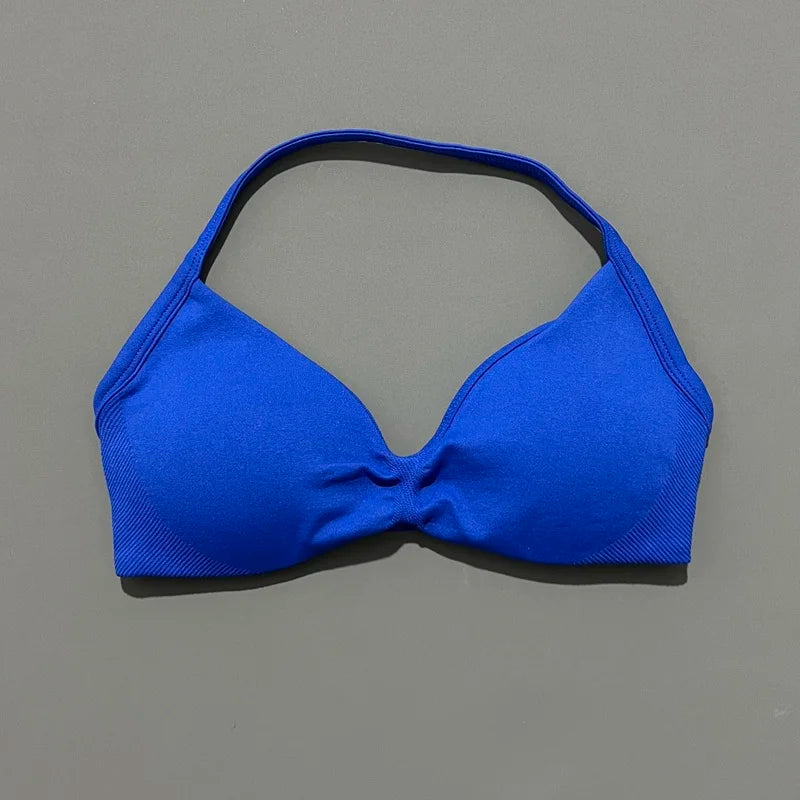 Reggiseno sportivo con spalline Intimo yoga Donna Palestra Top Corsa Esercizio senza - Deep Sea Blue - immagine 16