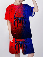 Completo estivo da 2 pezzi per ragazzi set rosso blu