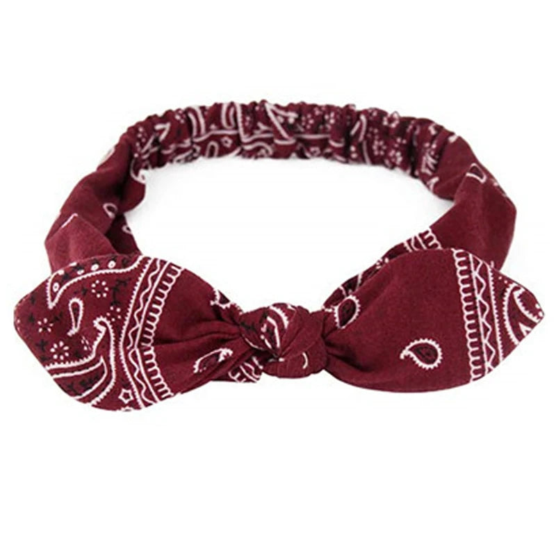 New Boho Women fasce morbide con stampa solida fasce per capelli elastiche con nodo incrociato Vintage turbante bandane fasce per capelli per ragazze accessori per capelli