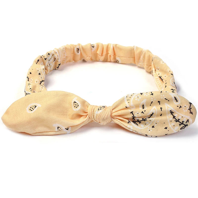 New Boho Women fasce morbide con stampa solida fasce per capelli elastiche con nodo incrociato Vintage turbante bandane fasce per capelli per ragazze accessori per capelli