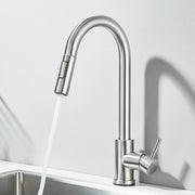 Rubinetto da Cucina a Due Vie – Maniglia Singola Estraibile - Brushed Nickel - immagine 5