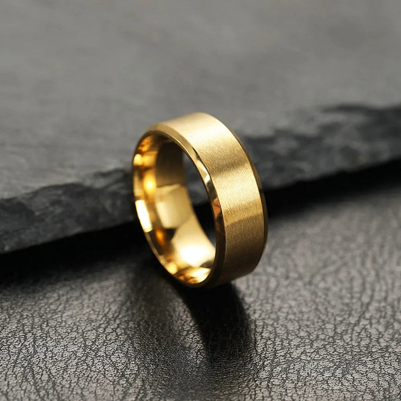Anello alla moda per uomo Donna Anelli neri in acciaio inossidabile Fidanzamento per matrimonio Accessorio maschile opaco di alta qualità
