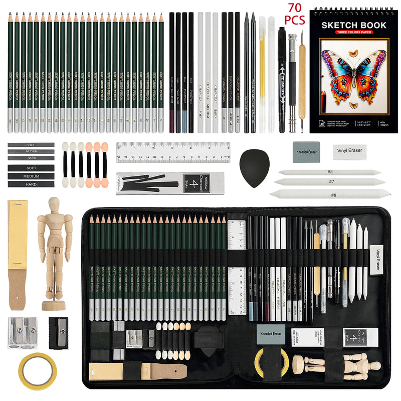 Set Professionale Matite da Disegno e Schizzo Kit artistico completo per disegno, schizzi e colorazione creativa
