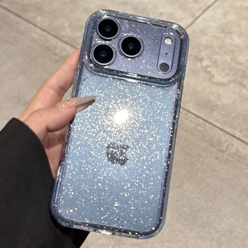Custodia per telefono trasparente in silicone con glitter bling di lusso per iPhone 17 Air 16 15 14 Plus 13 12 17 Pro Max 17Pro Cover morbida trasparente in TPU