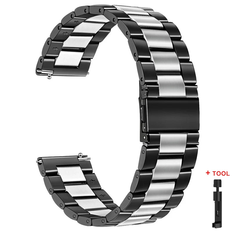 Cinturino Acciaio Inossidabile 20mm/22mm – Compatibile Samsung Galaxy Watch, Huawei GT, Amazfit - Campeda