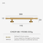 Nurlin Ottone massiccio Stile europeo di lusso Maniglia per mobili Manopole Barre a - CH039-BB-192280 - immagine 9
