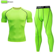 2 pezzi tuta sportiva a compressione da uomo allenamento elastico set yoga jogging - immagine 10