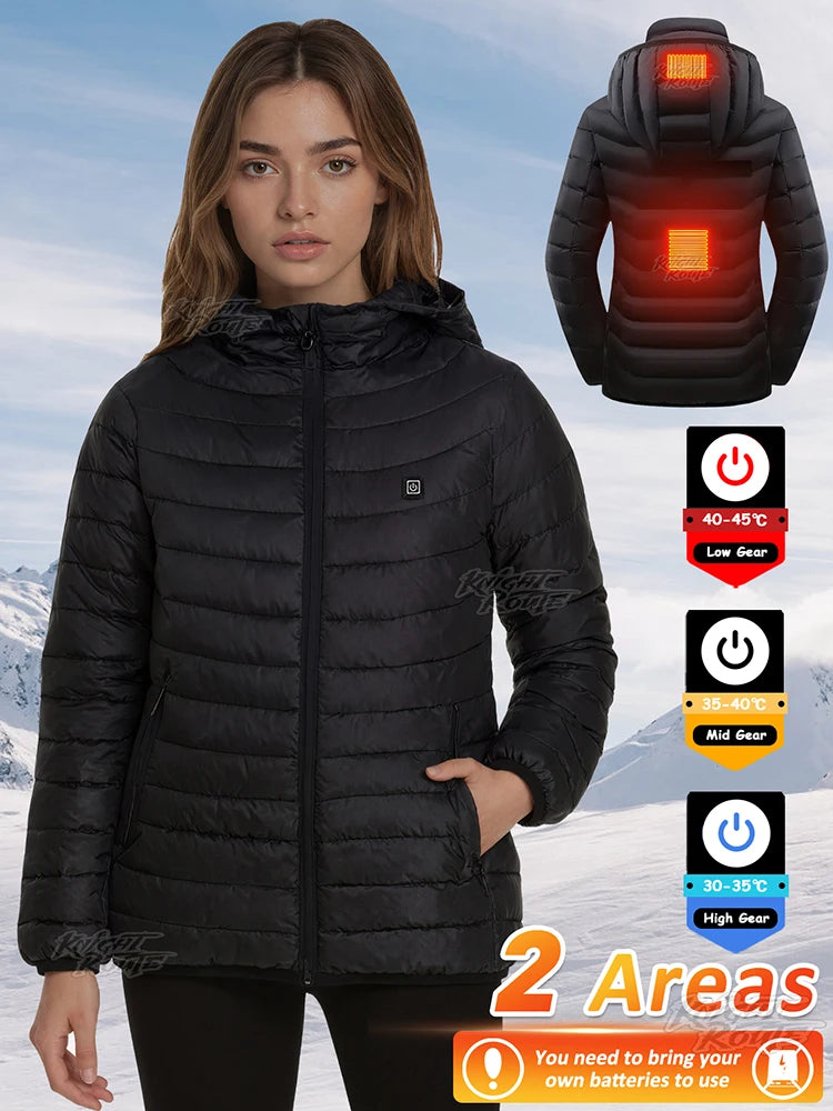 Elegante cappotto riscaldato invernale da donna 21/15/2 Aree di riscaldamento - immagine 7