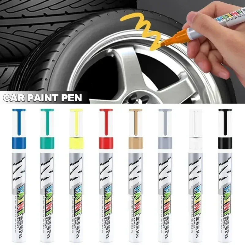 Pennarello Ritocco Auto Antigraffio – Penna Vernice Impermeabile per Carrozzeria e Pneumatici, Riparazione Graffi Nero Bianco Rosso Argento - Campeda