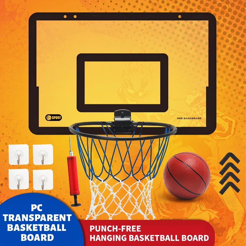 Mini Canestro Basket Bambini da Interno – Set Gioco con Supporto da Parete Senza Fori - Campeda