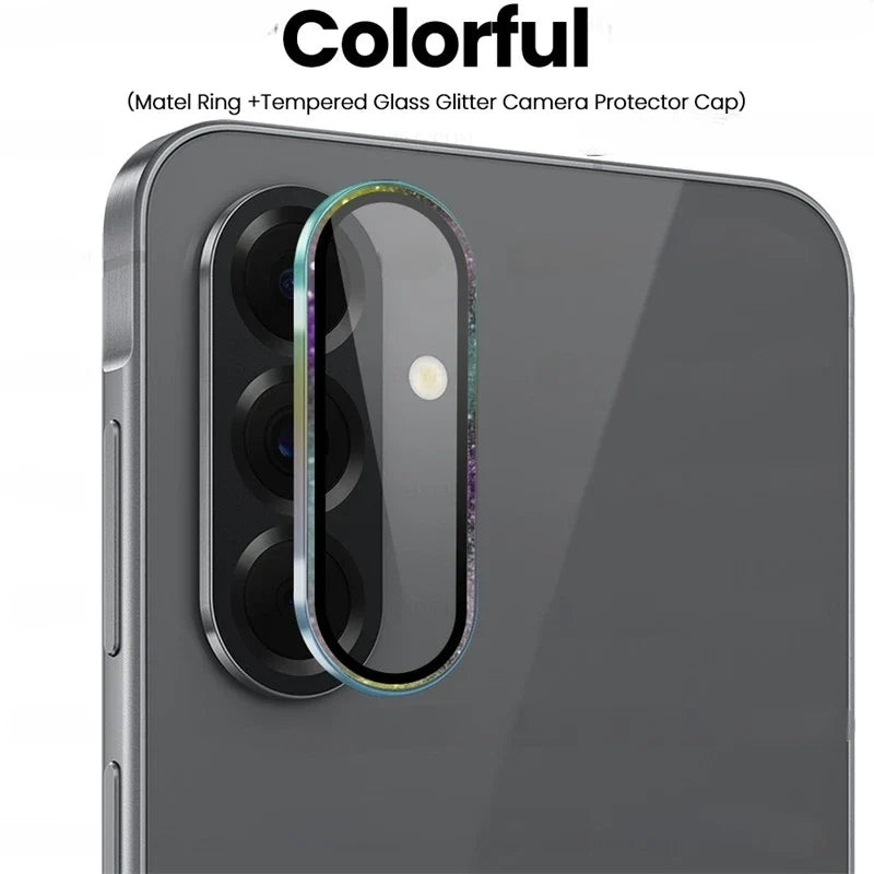 Glitter Diamond Matel Anello di protezione della fotocamera Custodia per Samsung Galaxy A56 A36 A26 5G A 56 36 Accessori per lenti in vetro temperato posteriore