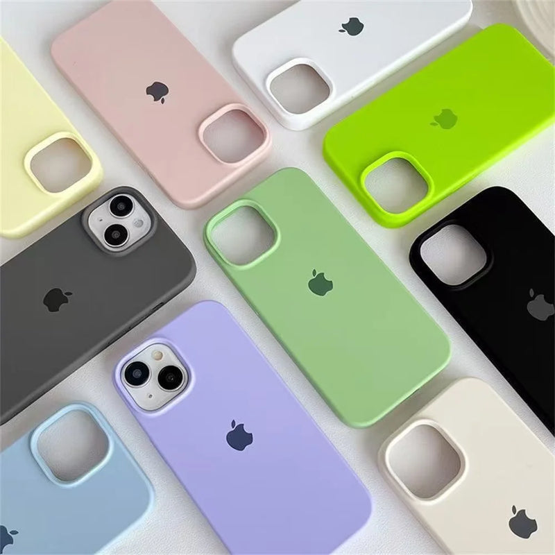 Custodia in silicone originale per iPhone 13 14 15 16 17 Pro Cover ufficiale per Apple iPhone 16 Plus 17 Air 13 14 15 16 17 Pro Max Custodia