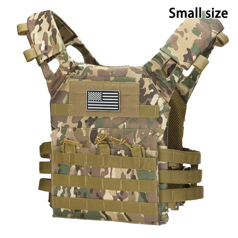 Gilet da allenamento per esterni MOLLE (incluso emblema bandiera americana) con - immagine 10