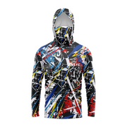 MALFC Camicia da pesca con cappuccio uomo maglietta a maniche lunghe protezione UV - immagine 16