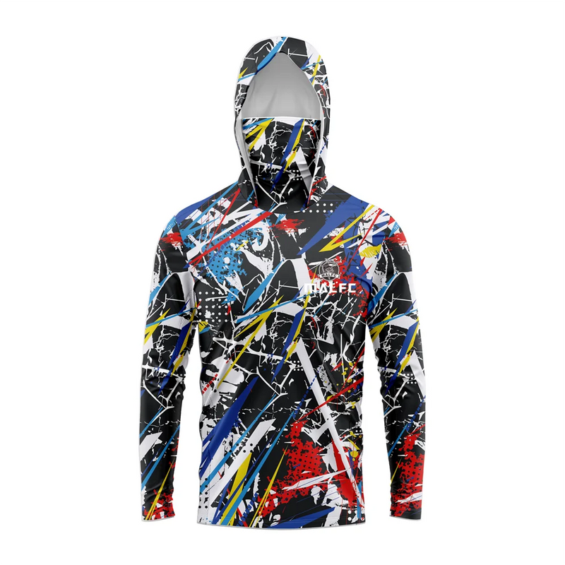 MALFC Camicia da pesca con cappuccio uomo maglietta a maniche lunghe protezione UV - immagine 16