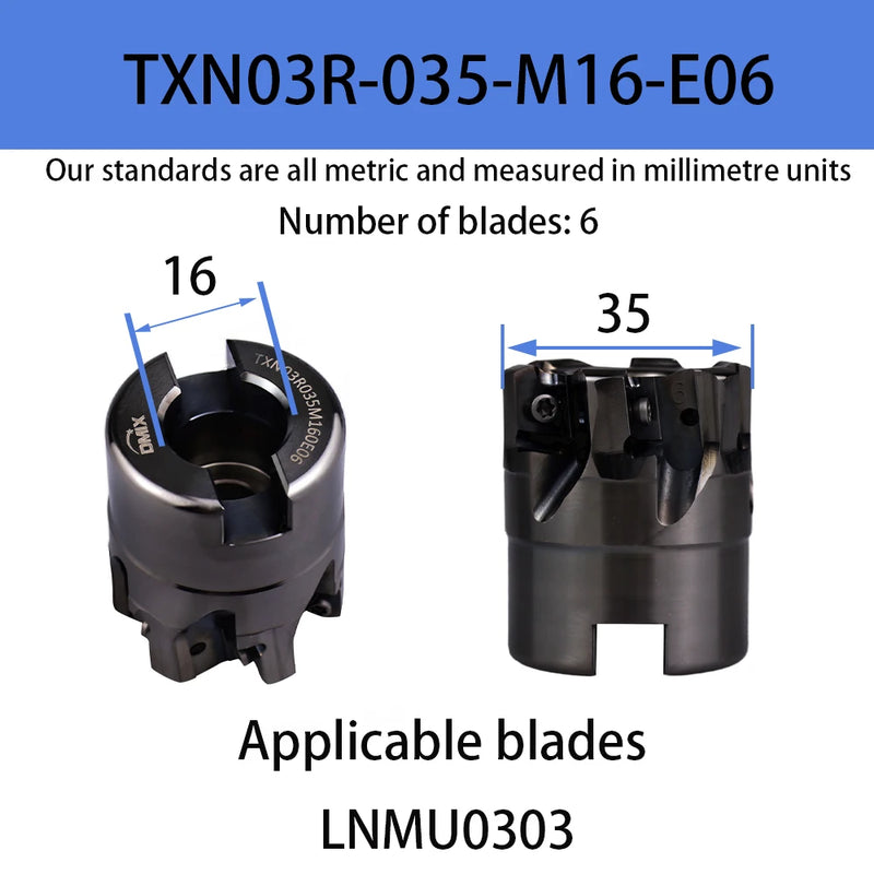 DMIX EXN03R Barra per fresa LNMU0303 Portautensili per fresatura con inserto bifacciale ad avanzamento rapido