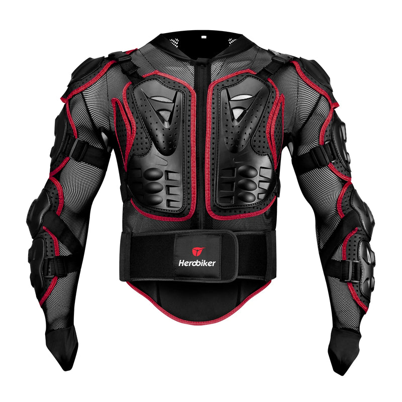 Giacca Protettiva Moto HEROBIKER – Armatura Motocross Antiurto con Protezioni Schiena Petto Spalle (S-5XL) - Campeda