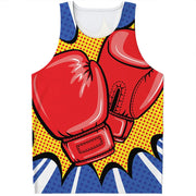 Guantoni da boxe canotta stampata in 3D uomo estate sport Fitness camicie senza - immagine 2