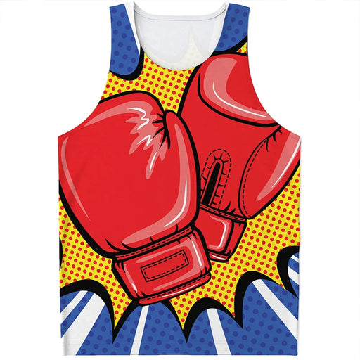 Guantoni da boxe canotta stampata in 3D uomo estate sport Fitness camicie senza - immagine 2