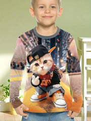 Abbigliamento per bambini Ragazzi Tshirt Manica lunga Cool Gamepad Modello Stampa - immagine 19