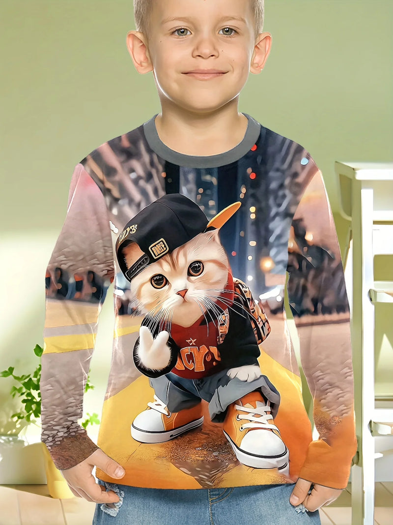 Abbigliamento per bambini Ragazzi Tshirt Manica lunga Cool Gamepad Modello Stampa - immagine 19