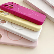 Custodie colorate in silicone per iPhone con ricarica wireless magnetica