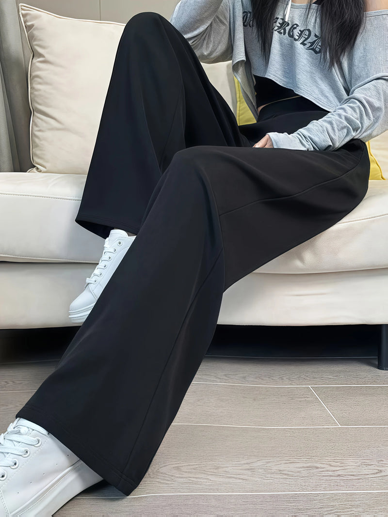 Pantaloni eleganti donna da completo gamba dritta nero/grigio, slim o larghi, comodi e snellenti - Campeda