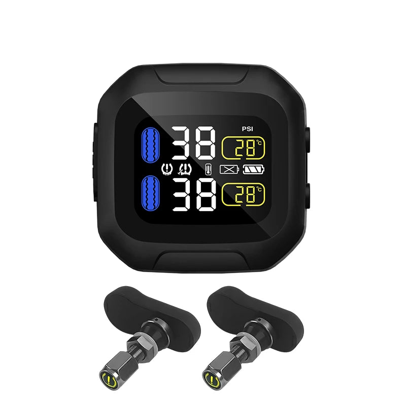 Display LCD per pneumatici motore con sistema di monitoraggio della pressione dei pneumatici TPMS per moto senza fili con sensori TH/WI interni o esterni